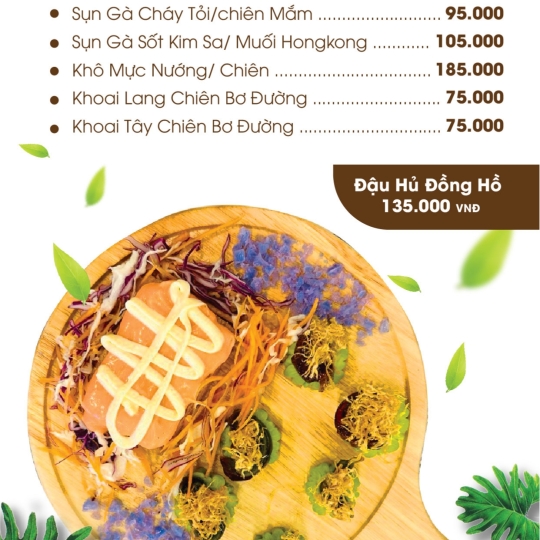 MENU NHÀ HÀNG ĐỒNG HỒ