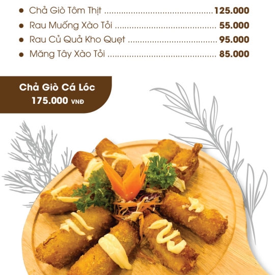MENU NHÀ HÀNG ĐỒNG HỒ