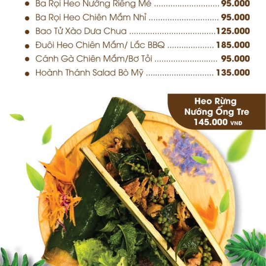 MENU NHÀ HÀNG ĐỒNG HỒ