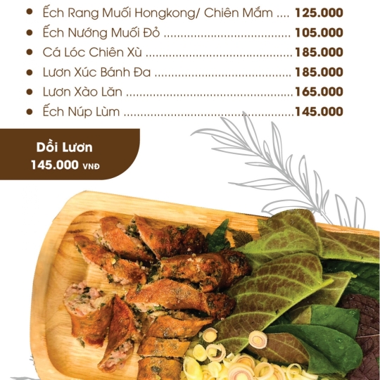 MENU NHÀ HÀNG ĐỒNG HỒ