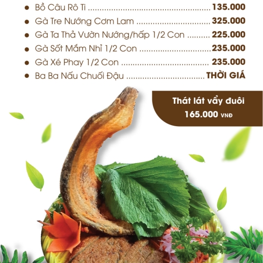 MENU NHÀ HÀNG ĐỒNG HỒ