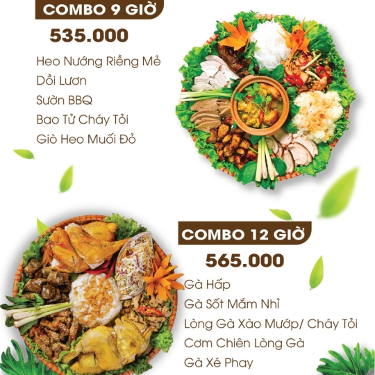 MENU NHÀ HÀNG ĐỒNG HỒ
