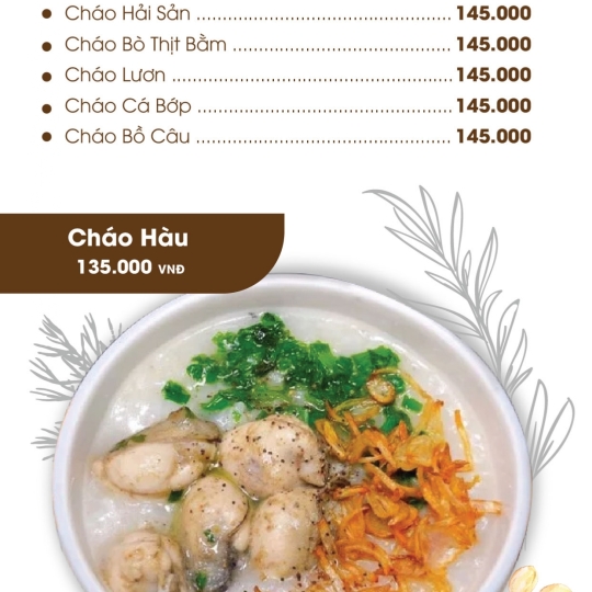 MENU NHÀ HÀNG ĐỒNG HỒ